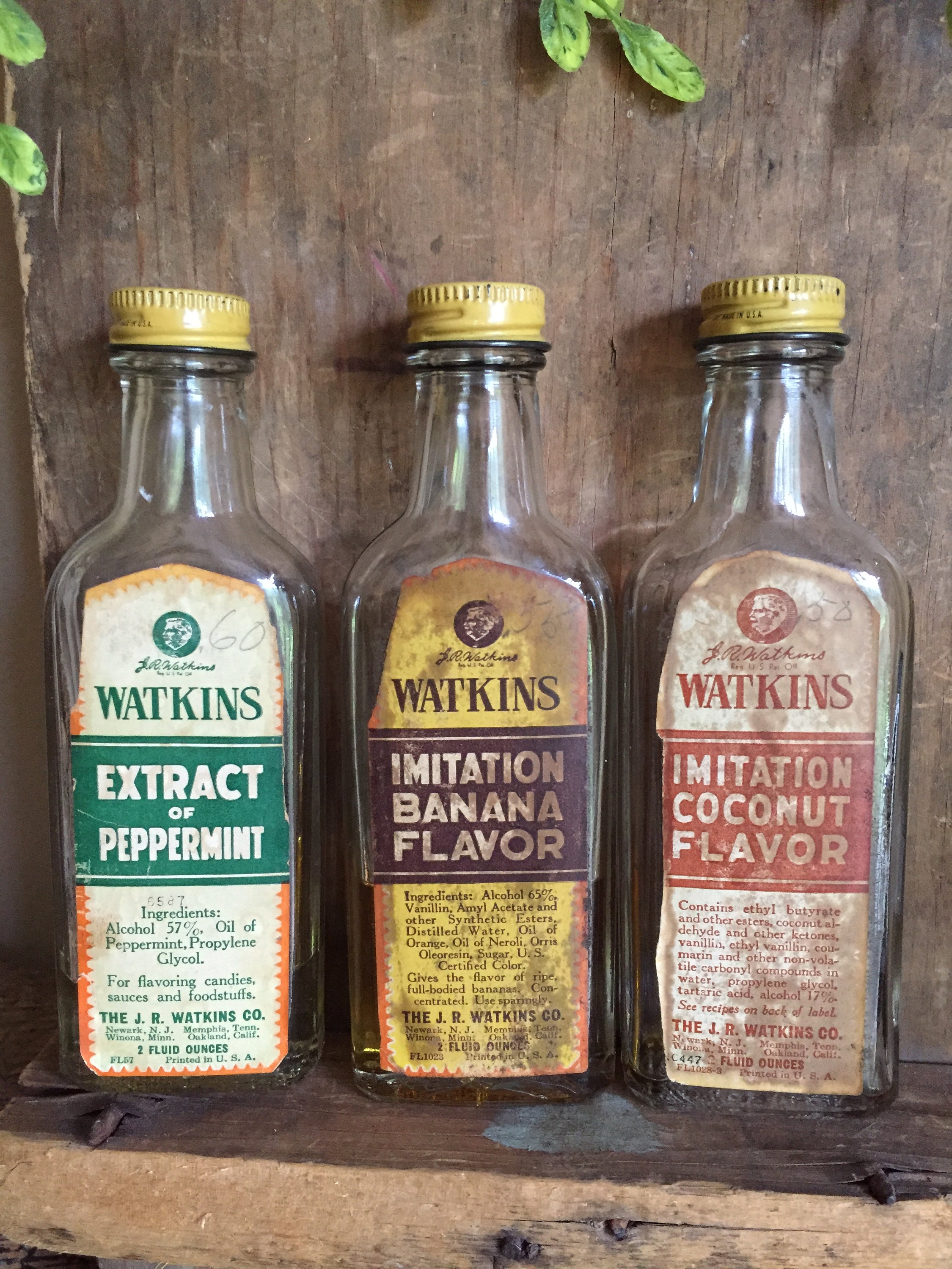 Watkins Extract Jars with Labels Vintage Extract Jars Etsy