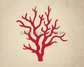 Coral stencil | Etsy