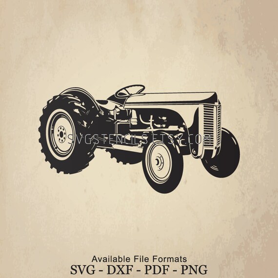 Download SVG Vintage Tractor Stencil Silhouette Studio Monogram | Etsy