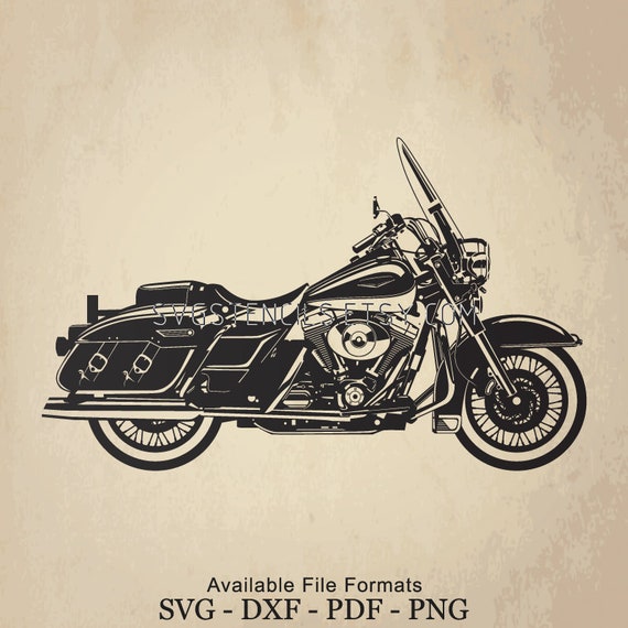 Download Svg Harley Road King Stencil Silhouette Studio Monogram Etsy