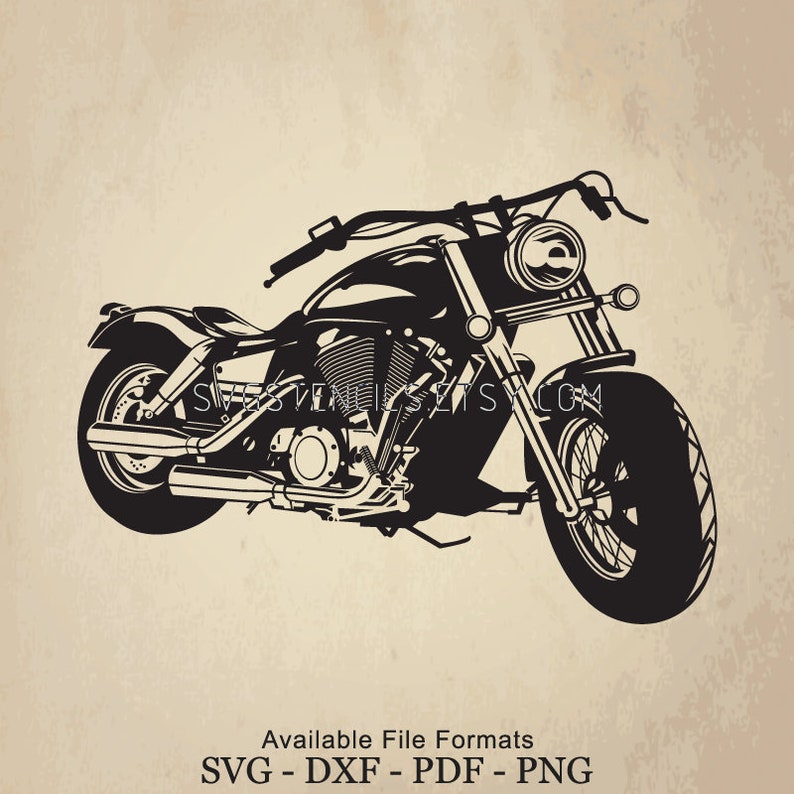 Svg Harley Motorcycle Stencil Silhouette Studio Monogram Etsy
