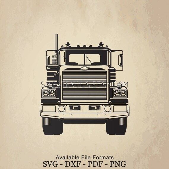 Svg Chevy Truck Byson Front View Stencil Silhouette Etsy