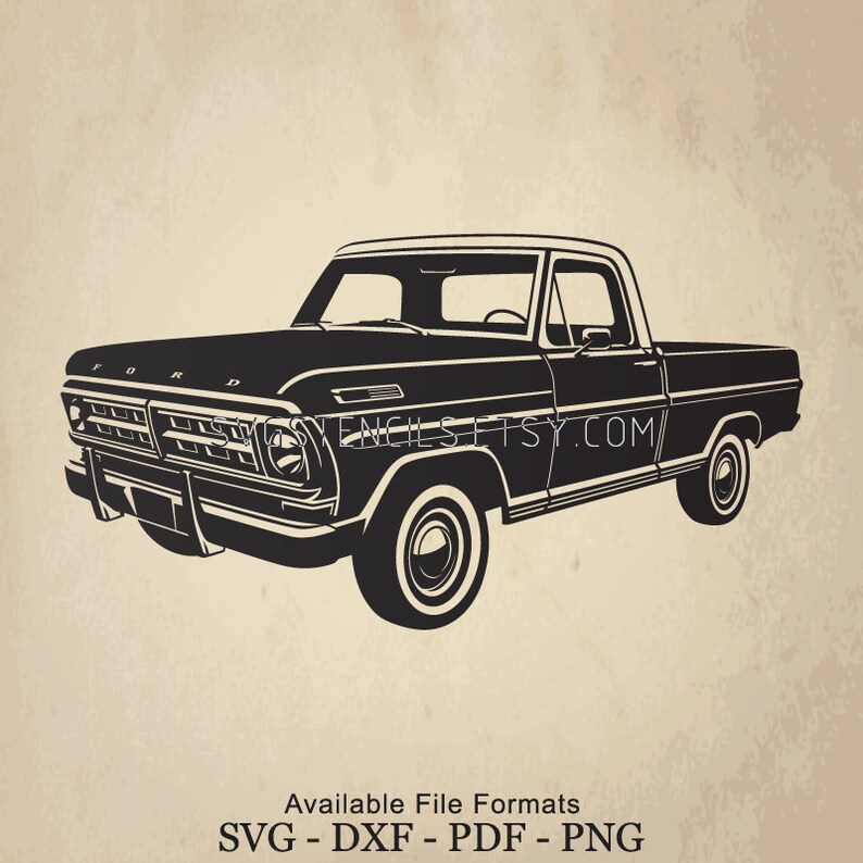 Download SVG Classic Pickup Ford F100 1971 Silhouette Studio | Etsy