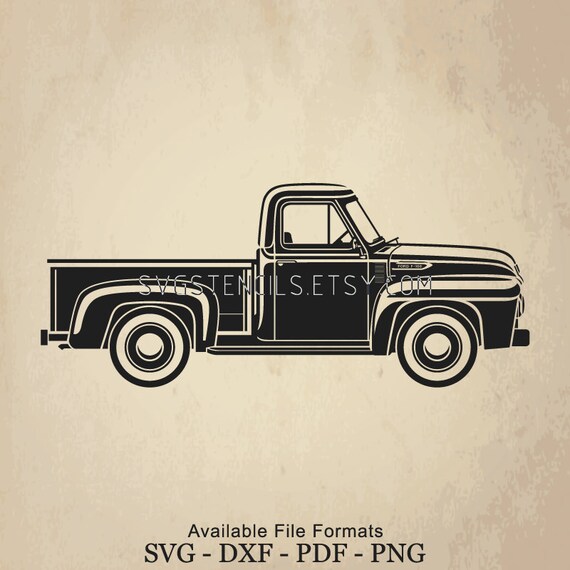 Svg Ford F100 Pickup Classic Car Silhouettes Monogram Etsy