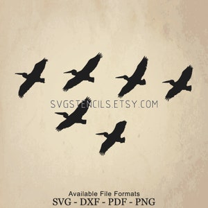 SVG Monogram Images for Cut Files or Prints Vector Clip Art Flock of Stork Stencil Studio Silhouette Black