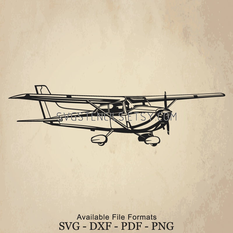 Download Svg Cessna Aircraft Stencil Silhouette Studio Monogram Etsy