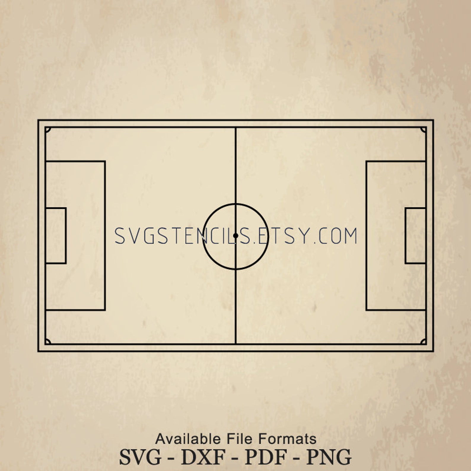 SVG Football Field Stencil Silhouette Studio Monogram Etsy