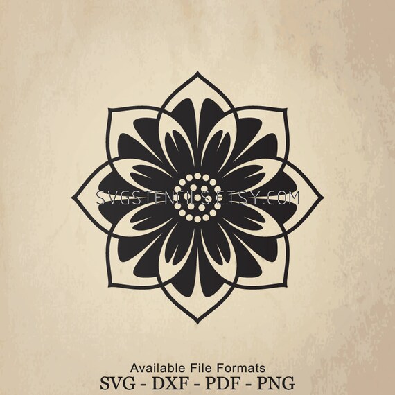 Download Svg Mandala Lotus Flower Silhouette Studio Monogram Etsy