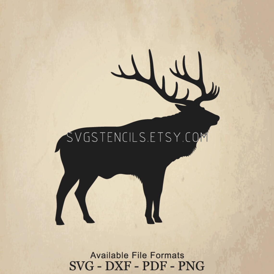 SVG ELK Stencil Silhouette Studio Monogram Black | Etsy