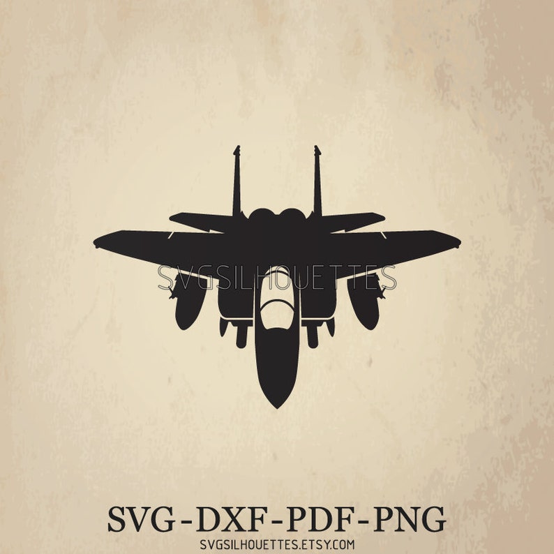 Download SVG F15 Air Craft Combat Silhouette Studio Monogram | Etsy