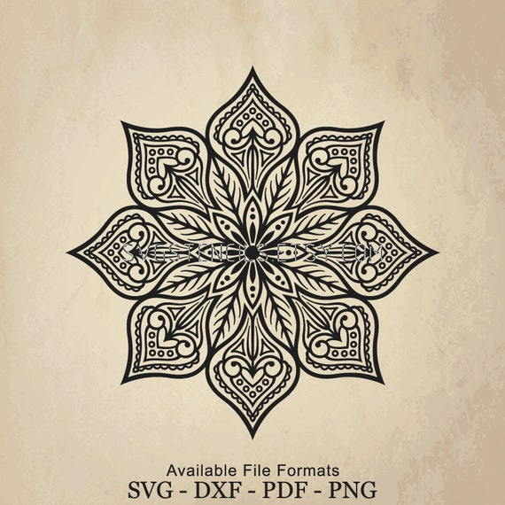 Download Svg Mandala Pattern Stencil Silhouette Studio Monogram Etsy