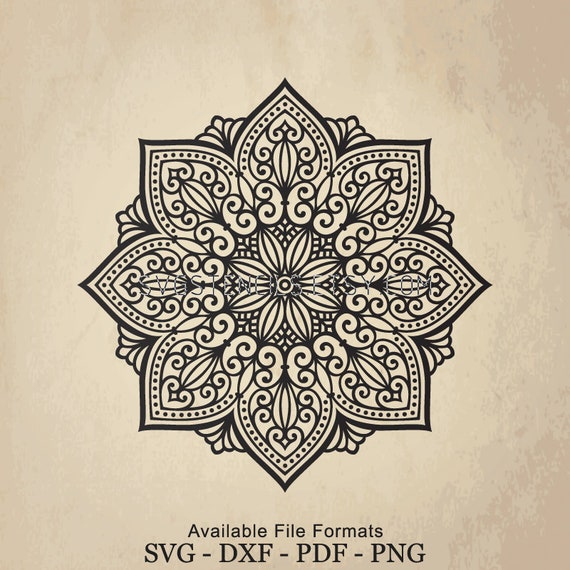 Svg Mandala Batik Stencil Silhouette Studio Monogram Etsy