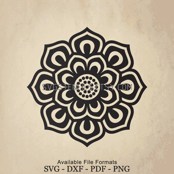 Download Svg Mandala Flower Stencil Silhouette Studio Monogram Etsy PSD Mockup Templates