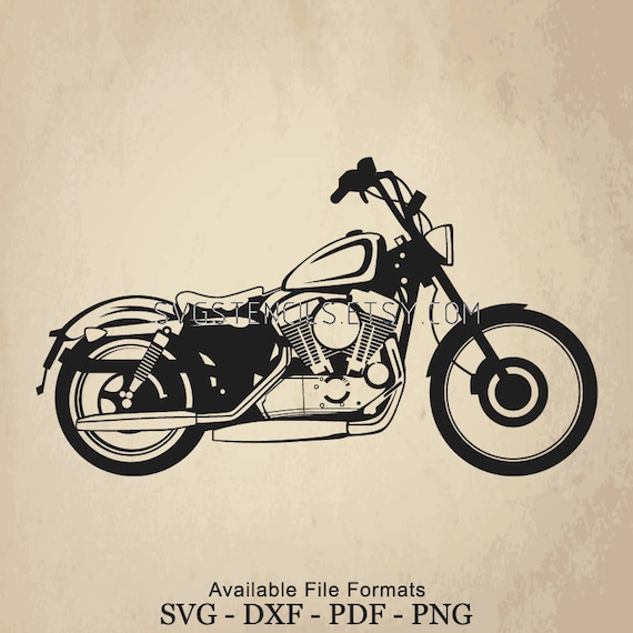 Download Svg Vintage Motorcycle Stencil Silhouette Studio Etsy