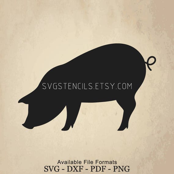 Download SVG Pig Eat Stencil Silhouette Studio Monogram Black | Etsy