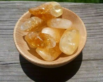 Citrine Tumbled Gemstone, Polished Citrine, Chakra Stone, Healing Crystal, Rocks and Minerals, 0.75-1.25 inches average, QTY 1