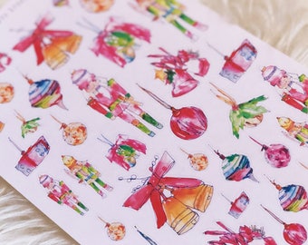 Christmas Ornaments Stickers, Christmas Sticker, Planner Sticker, Decor Stickers, Planning Stickers