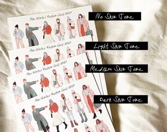 Mini Winter Fashion Girls 2021 Stickers - Whole Body ver. / Doll stickers, girl stickers, Aesthetic stickers
