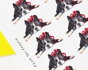 Boston Terrier Stickers, Planner Stickers, Weekly Sticker, Art, Erin Condren, Kawaii Puppies, Cute Dog Stickers
