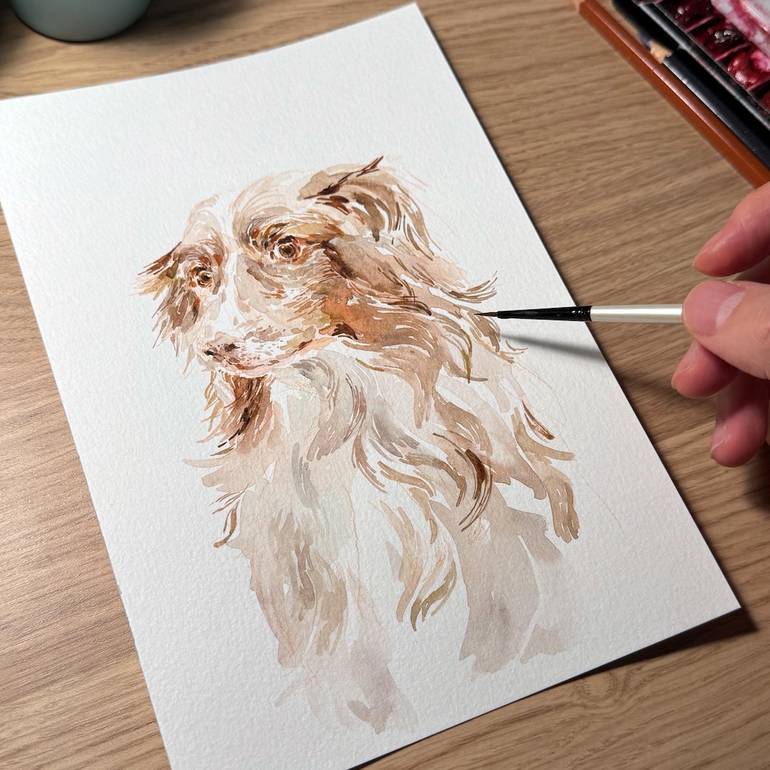 Custom Pet Watercolor Portraits, Dog Painting, Cat Portrait Art ...