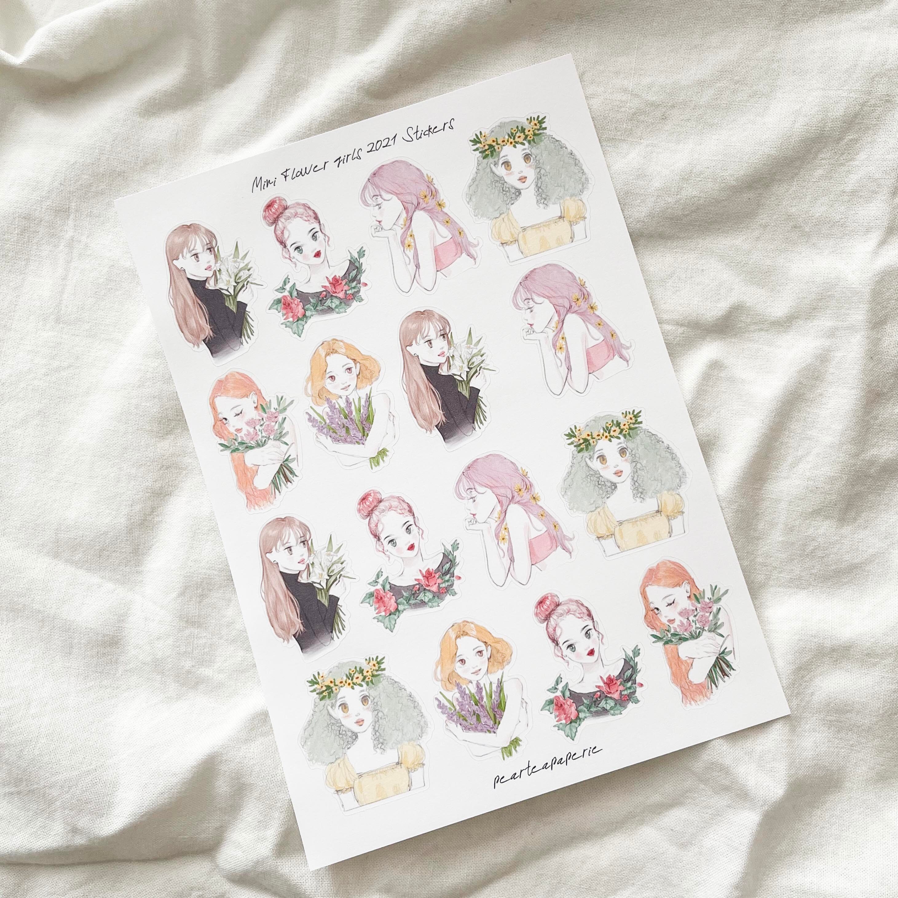 Mini Flower Girls 2021 Stickers / Girl Stickers, Doll Stickers, Planner ...