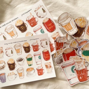 Cozy Winter Cafe Drink Stickers, Planner stickers, Planning Stickers, Winter Sticker, Daily Planner, Weekly Sticker