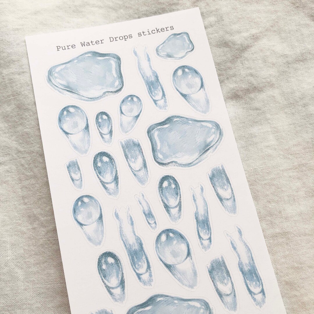 Pure Water Drops Stickers - Etsy