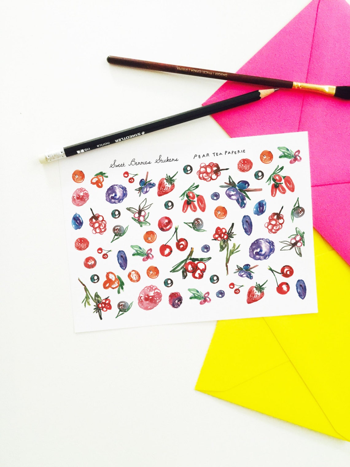 Sweet Berries Stickers, Botanical Stickers, Planner Stickers, Erin ...