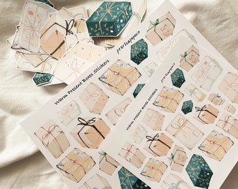 Warm Present Boxes Stickers, Planner stickers, Planning Stickers, Winter Sticker, Daily Planner, Weekly Sticker