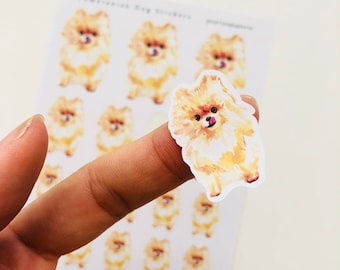 Pomeranian Dog stickers, Pet Stickers, Dog Stickers, Planner stickers, Kawaii Stickers
