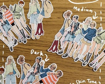 Spring City Girls 2025 Die Cut Stickers | 3.7” Matte Fashion Girl Stickers | Planner & Journal Stickers | 4 Skin Tone Options