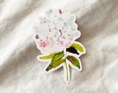 Hydrangea Flower Watercolor Sticker, Water Resistant Laptop Sticker, Phone Decor Sticker, MacBook Sticker, Big Die cut Sticker