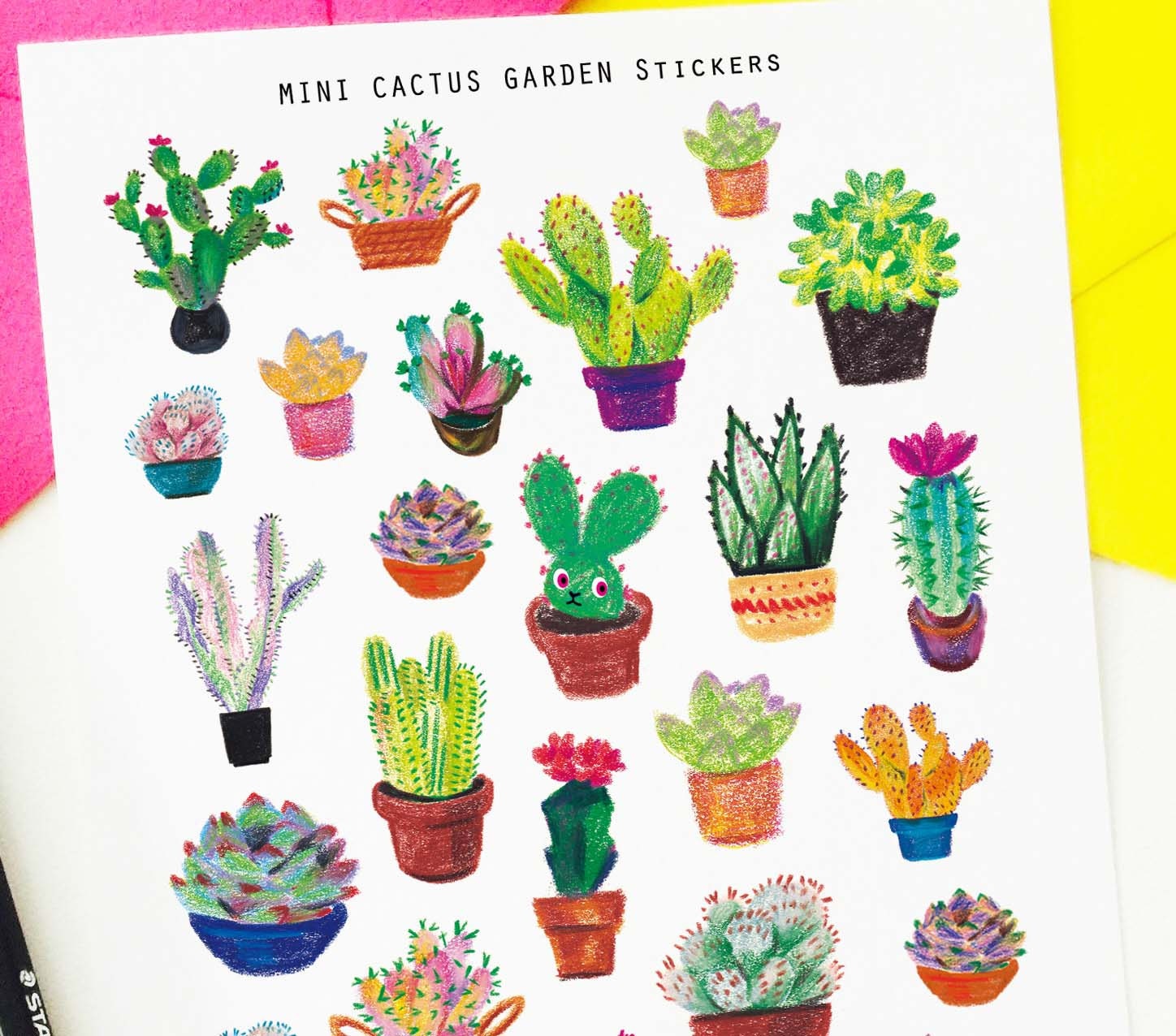 Mini Cactus Stickers Botanical Stickers Planning Stickers Etsy