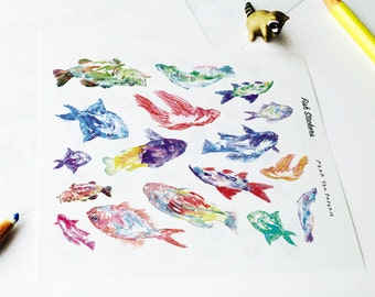 Fish Stickers, Planner Stickers, Decor Stickers, Fish Sticker, Ocean Fish Sticker, Tropical Fish, Kawaii Stickers
