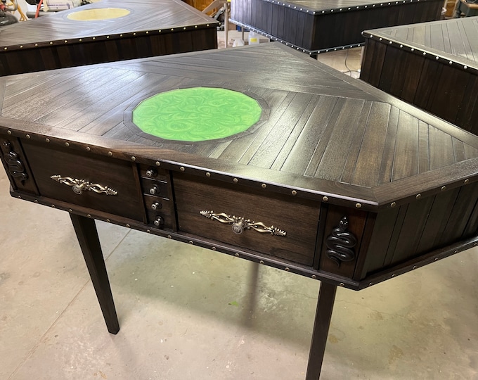 Philosophers Desk With Snakes and Green Resin. Etsy