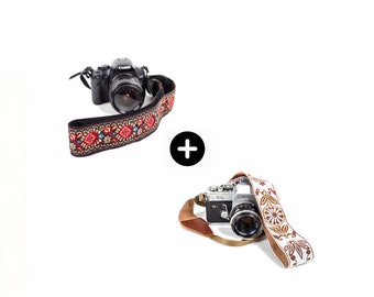 2 Camera Straps set for Christmas, Gift for Photographer woven camera strap
