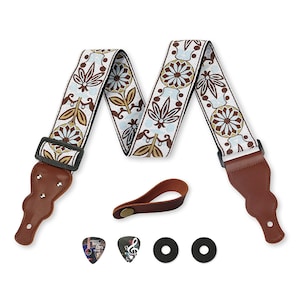 Acoustic guitar strap musician gift - Hippie Vegan Guitar Strap for men and women