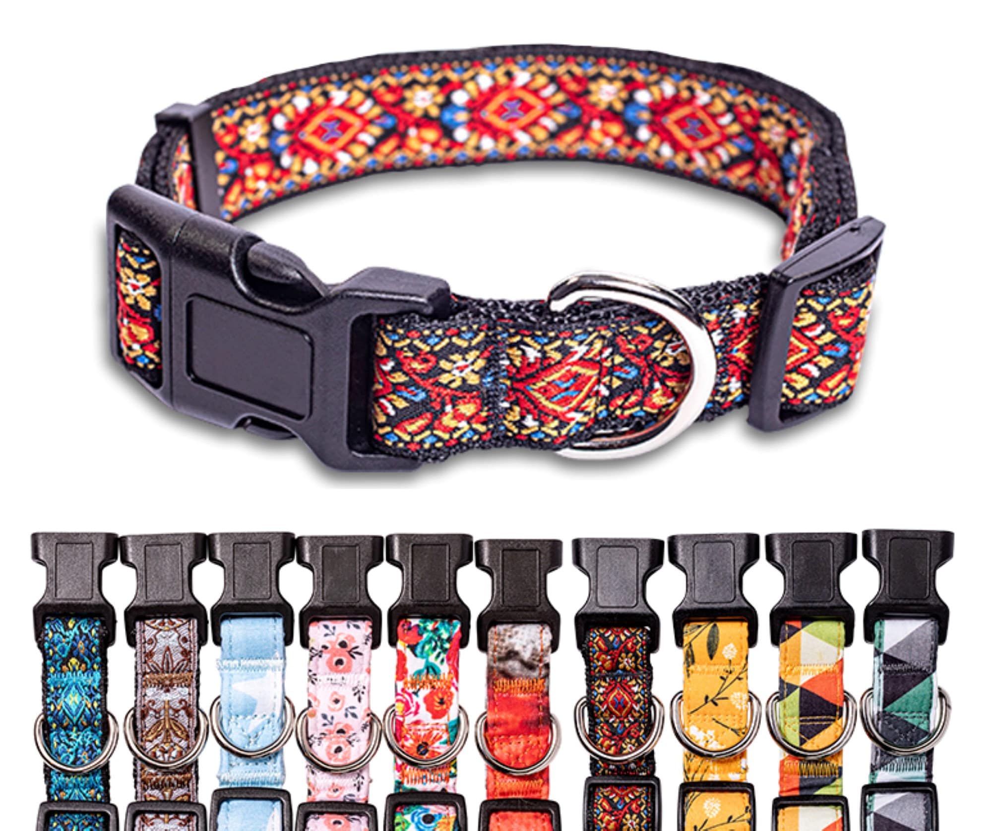 Okuna Outpost Fancy Pink Dog Collars for Small Pets (4 Pack)