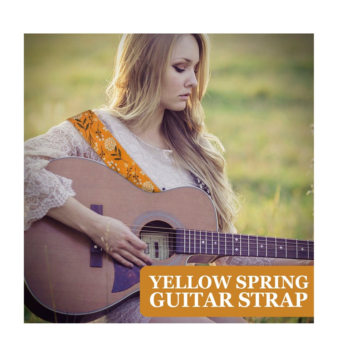 Mustard Guitar Strap Acoustic Guitar Strap Yellow Gift Etsy
