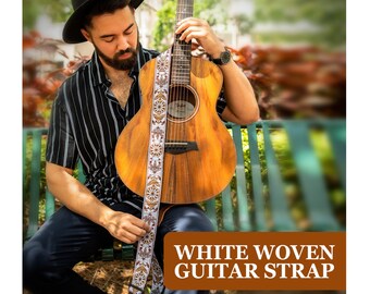 Vegan Guitar Strap | Hippie Acoustic guitar strap - gift for guitar player.