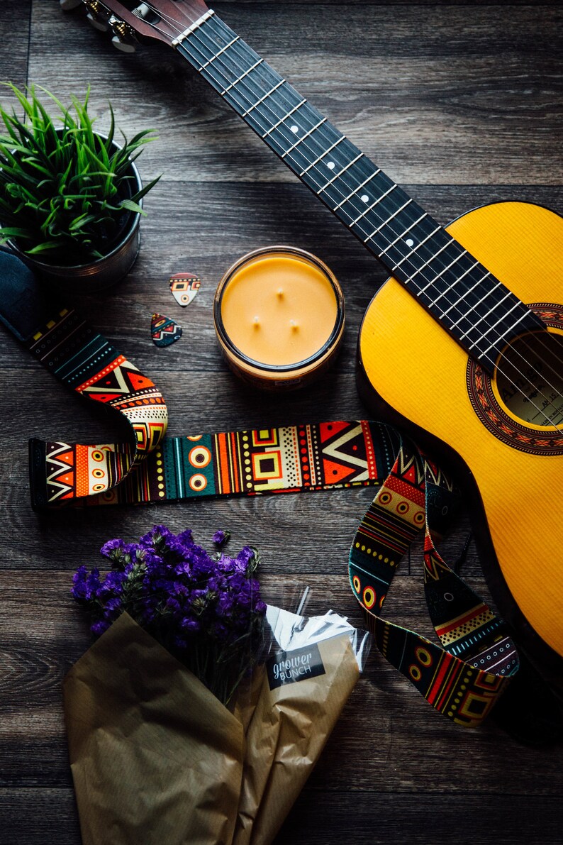 Guitar Strap Aztec Mexican Guitar Strap Vintage Guitar Etsy