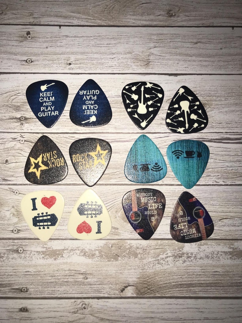 Cool Guitar Picks Gift for guitar player Unique Guitar Etsy