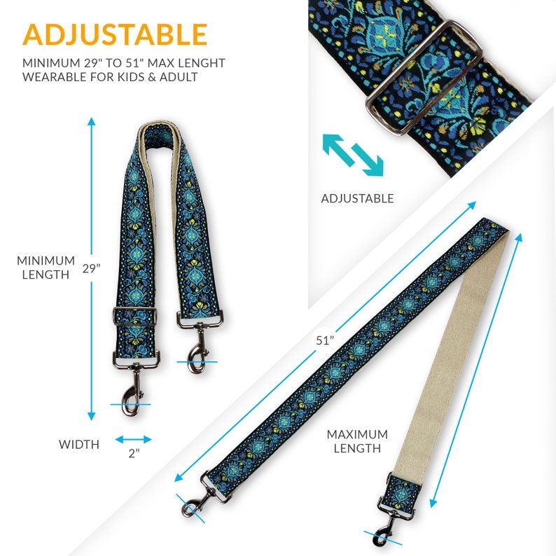 Purse Strap Wide Woven Bag Strap Crossbody Guitar Strap Etsy