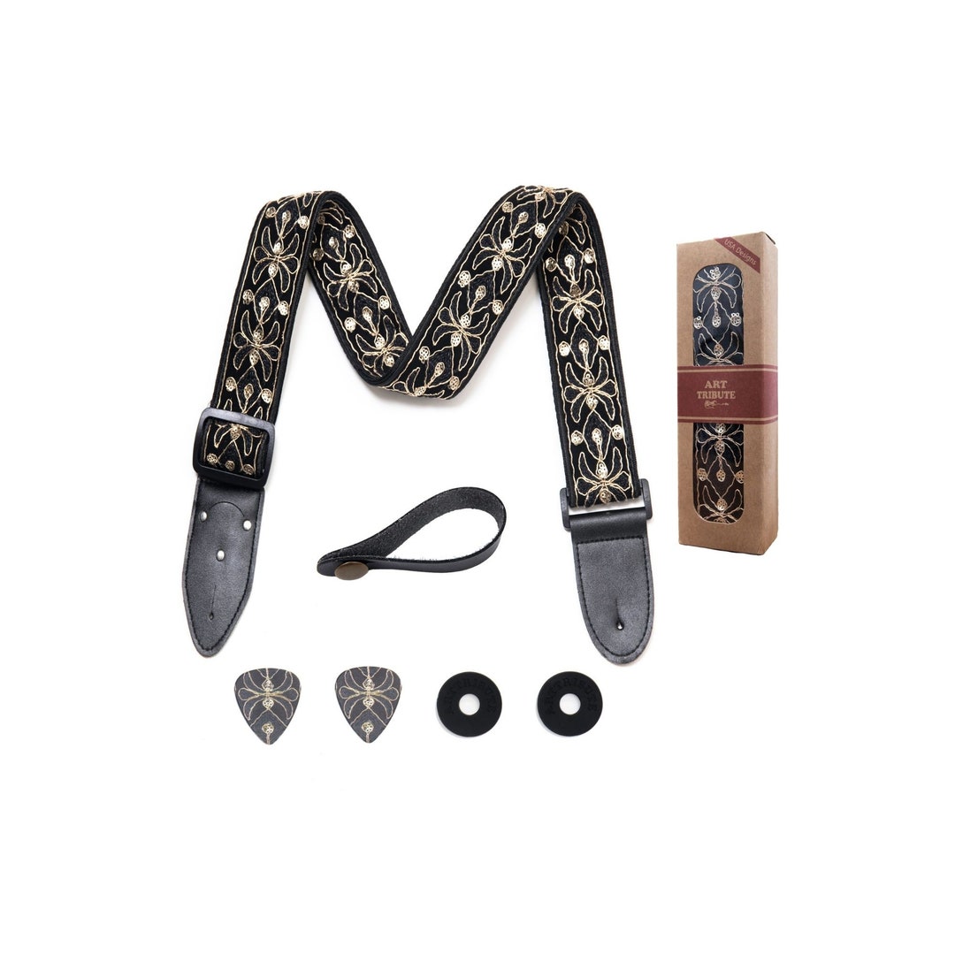 Gold Guitar Strap Embraided Guitar Strap for Guitarist and Etsy