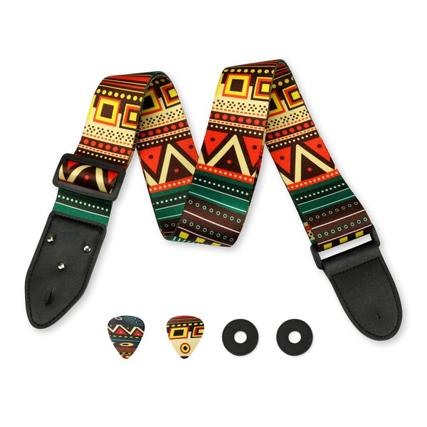 Guitar Strap, Aztec Mexican Guitar strap , Vintage Guitar strap gift for boyfriend