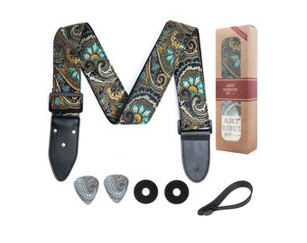 Custom Indian Nights Guitar Strap,  Cool guitar strap - Unique Style Guitar Strap Gift for Guitar Players