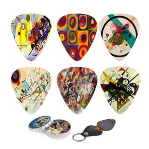 Art Guitar Picks - Abstract Guitar Art - Kandinsky Cool Picks. Gift Guitar Picks, Picks Holder - Christmas Gift For Guitar Player