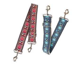2 purse strap - Red vintage strap and Blue vintage strap - Handbag Purse strap - Cross Body strap
