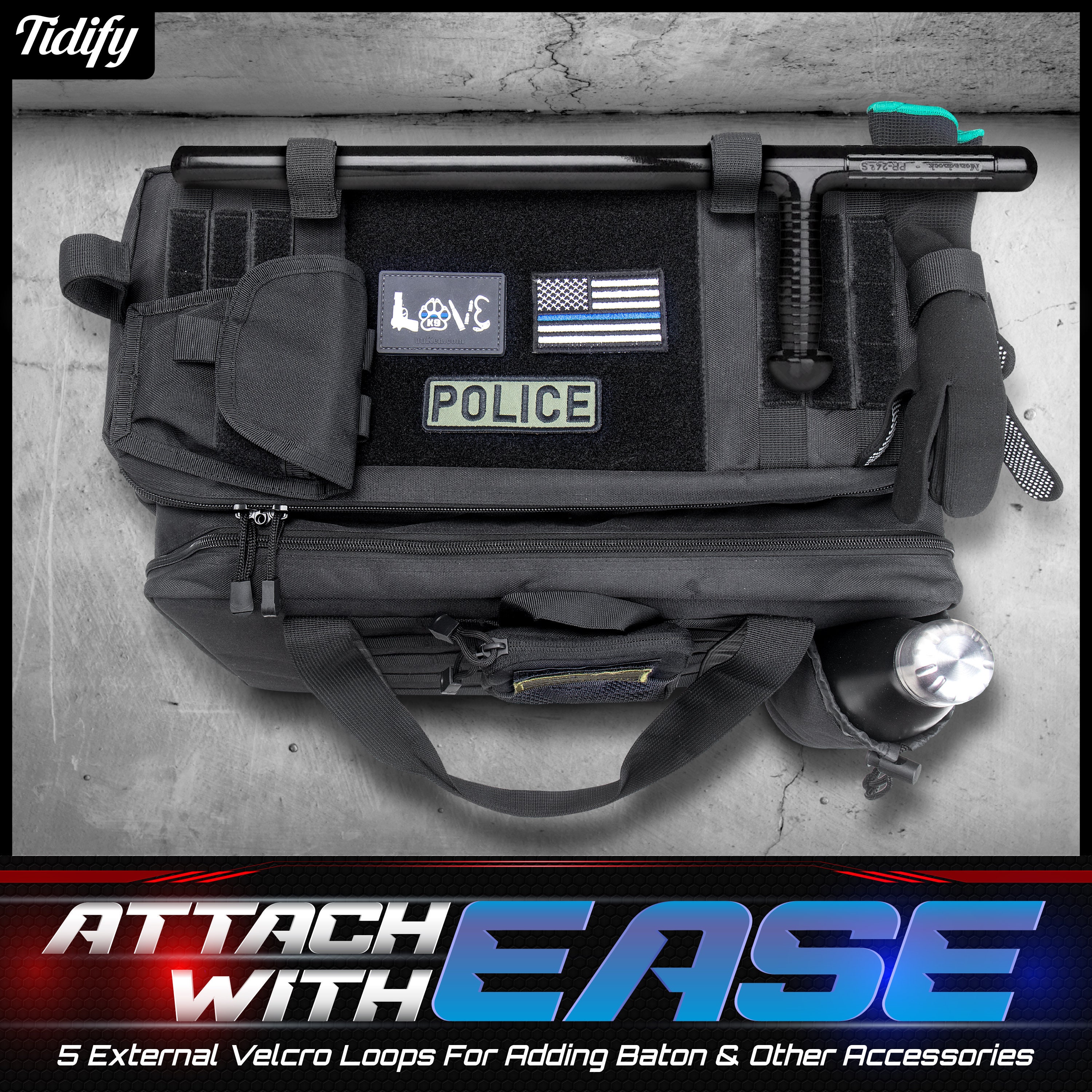 TIDIFY PATROL BAG FOR POLICE, MILITARY AND FIRST RESPONDERS