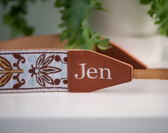 Custom Camera Strap  | Mother day gift for Mom | Camera Strap Personalized | vegan camera strap , White Woven Camera Strap